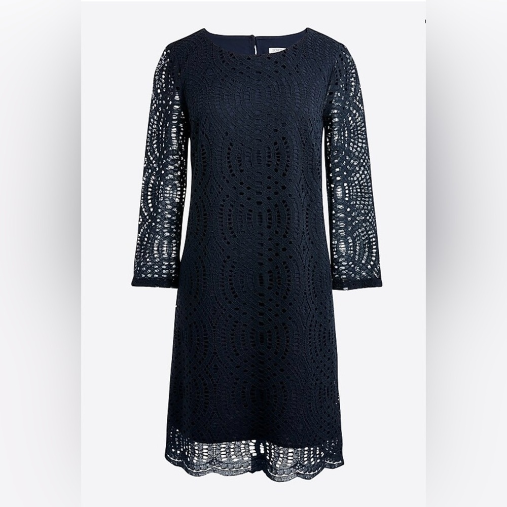 NWT J.Crew Three-quarter sleeve lace shift dress